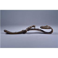 18th C. Chinese Bronze Ruyi Scepter Qianlong