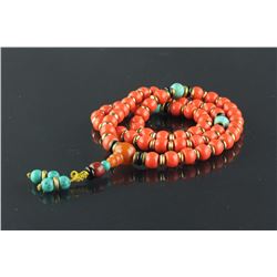 Chinese Fine Red Coral & Varieties Necklace