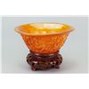 Image 2 : Chinese Horn Carved Libation Cup w/ Stand