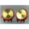 Image 4 : Pair of Chinese Red Lacquer Plates 1981 Dated