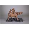 Chinese Wood Carved Cow Boys w/ Stand