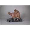 Image 2 : Chinese Wood Carved Cow Boys w/ Stand