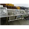 Image 1 : S/S 9' 3 Comp Sink w/Drainboards & Levers