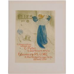 Vintage TOULOUSE-LAUTREC Litho Print ELLES