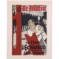 TOULOUSE-LAUTREC Litho LE MATIN/AU PIED DE L'ECHAFAUD