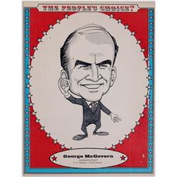 Vintage 1971 GEORGE MCGOVERN Caricature Paper Folder