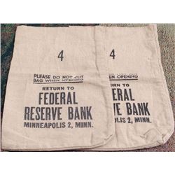 Pair of Vintage Federal Reserve Bank Money Bags