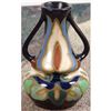 Unusual Old Art Nouveau Gouda Style Double Handled Vase