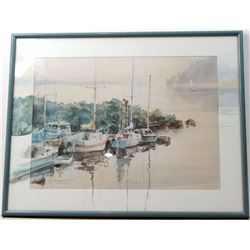 LARGE Brent Heighton Framed Print BREAKWATER Unique Mat