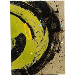 Original Painting Acid Green Modern Abstract by HOFFMAN