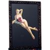 Image 1 : Framed Vtg 1940s DEVORSS Pin-Up Print Leggy Blonde