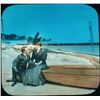 Image 1 : 1920s Lantern Slide HONEYTIME Victorian Couple at Beach