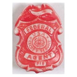 Vintage Celluloid Badge Federal Agent FIB Cracker Jack