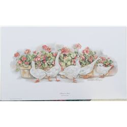 Whimsical Print by Martha Smith Hayes BLOOM'N GEESE