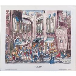 1984 Print by Jossi Stern AT THE MARKET