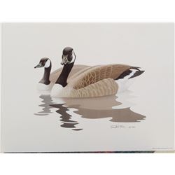 1980 Wildlife Print by Richard Sloan CANADA GEESE