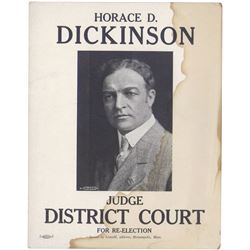 c1905 Election Poster JUDGE HORACE DICKINSON Minnesota