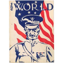 1920 Illustrated Cover General Pershing THE WORLD