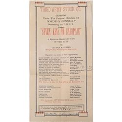 RARE c1919 WWI Theatre Program Germany Third Army Cohan