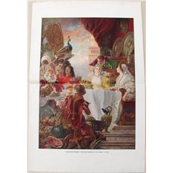 Old c1910 Baroque Print FERDINAND WAGNER Venetian Feast