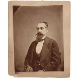 Antique 19th Century Albumen Photo Man w/ Masonic Cross