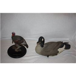 (Left) 2002 Fed Cartridge Turkey Decoy Sculpture