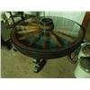 Image 1 : Custom Wood Spoke Wagon Wheel table