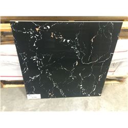 PALLET OF BLACK MARBLED 600 X 600 MM PORCELAIN FLOOR TILE