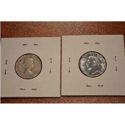 (2) Canada Nickles: 1951 Low Relief, 1961