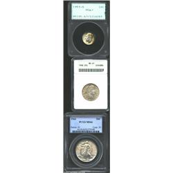 1953-S 10C Dime MS67 PCGS, the obverse has a splendid band of golden-brown patina, lustrous and b...