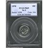 Image 1 : 1970 10C No S PR69 PCGS. Sharply struck with appealing steel-gray and gold toning and no noticeab...
