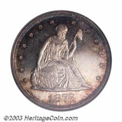 1877 20C PR65 Cameo NGC. With a mintage of only 350 pieces, the 1877 instantly qualifies as a key...