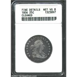 1806 25C --Cleaned--ANACS. Fine Details, Net VG8....