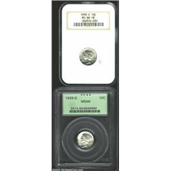 1938-D 10C MS66 Full Bands NGC, brilliant and lustrous, well struck aside from a few letters in t...