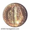 Image 2 : 1942-S 10C MS68 NGC. Scarlet and emerald-green toning is seen over each side of this amazing coin...