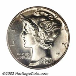 1936 10C PR67 PCGS. Ex: William Dominick Collection. Undoubtedly one of the finest 1936 proof Dim...