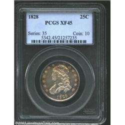 1828 25C XF45 PCGS....