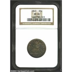 1843 25C MS60 NGC....