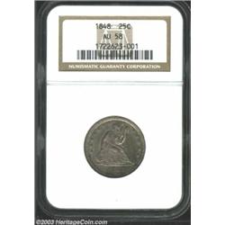 1848 25C AU58 NGC....