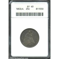 1853/4 25C Arrows and Rays XF40 ANACS....