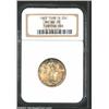 Image 1 : 1917 25C Type One MS66 Full Head NGC. Mottled gold, russet, and steel-blue toning with bold defin...