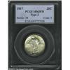 Image 1 : 1917 25C Type Two MS63 Full Head PCGS. Full mint frost with a touch of golden toning. Although th...