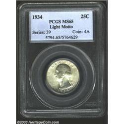 1934 25C Light Motto MS65 PCGS....