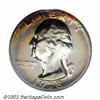 Image 1 : 1938 25C PR67 PCGS. Dazzling reflectivity is further enhanced by thin crescents of coppery-gold a...
