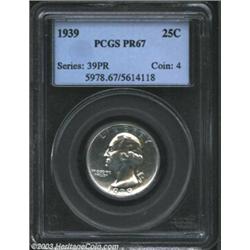 1939 25C PR67 PCGS. A seemingly unimprovable Superb Gem that has magnificent preservation and fai...