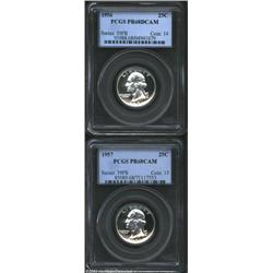 1956 25C PR68 Deep Cameo PCGS, a brilliant and seemingly flawless Superb Gem with pleasing white...