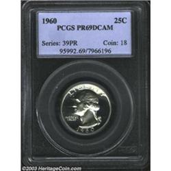 1960 25C PR69 Deep Cameo PCGS. This example has an unbelievably smooth and fully detailed portrai...