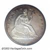 Image 1 : 1859 50C PR64 Cameo PCGS. Dappled orange-tan shadings adorn the peripheries with some hazy silver...