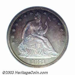 1871 50C PR65 PCGS. There are two different looks on the obverse and reverse of this proof 1871 S...