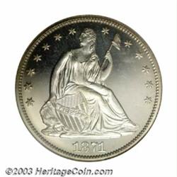 1871 50C PR67 Cameo NGC. Both sides of this glittering near-perfect specimen are fully brilliant...
